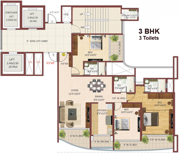 Rustomjee Elita 3BHK