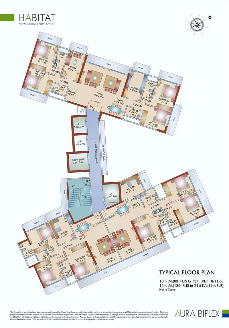 Habitat Typical Floor Plan (10th to 13th,15th to 21st Level)