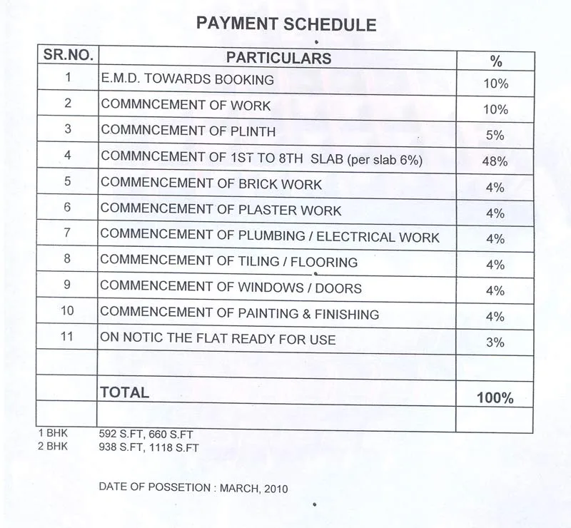 Payment Schedule