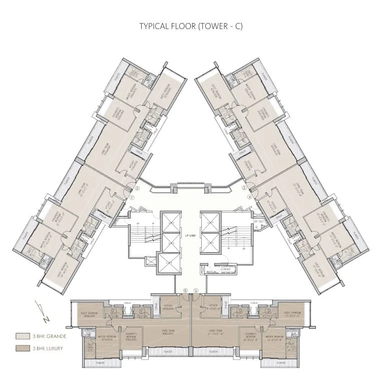 Oberoi Exquisite Typical Floor Plan Tower C