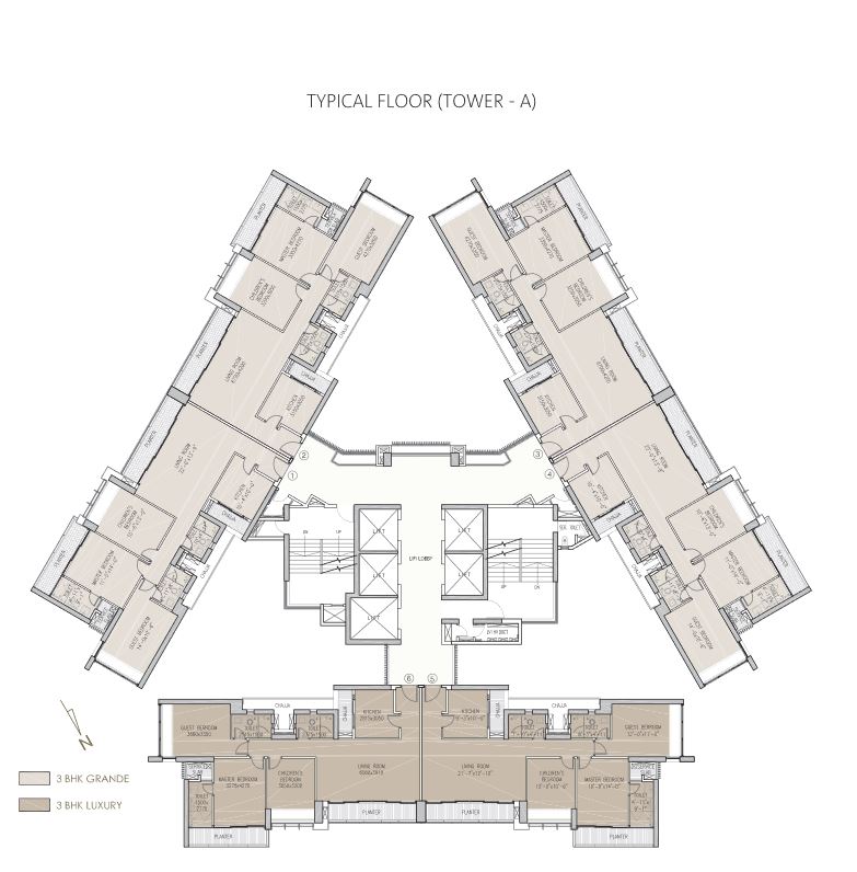 Oberoi Exquisite Typical Floor Plan Tower A