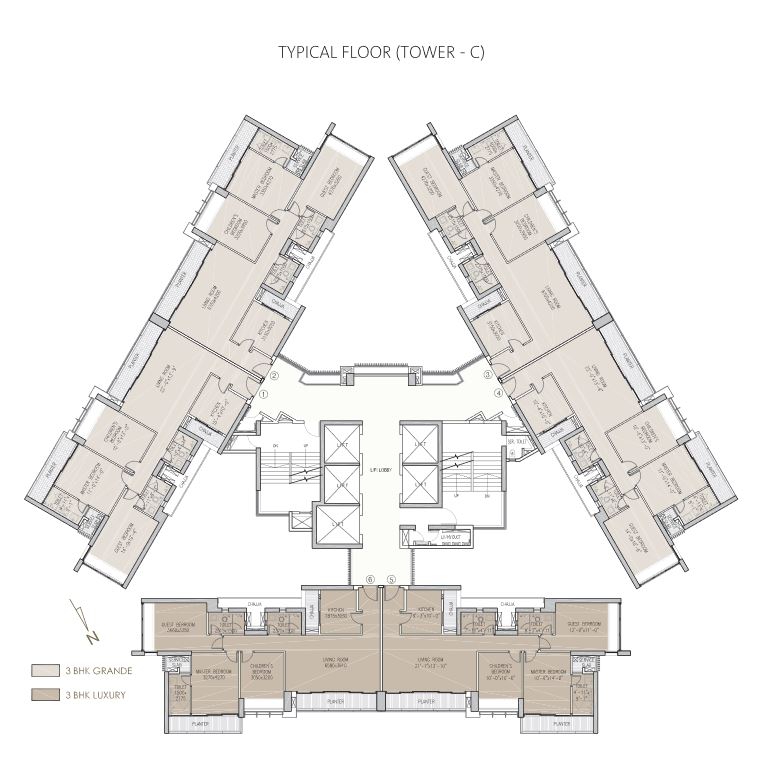 Oberoi Exquisite Typical Floor Plan Tower C