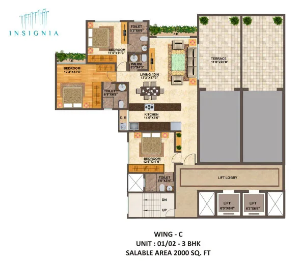 Wing C area 2000