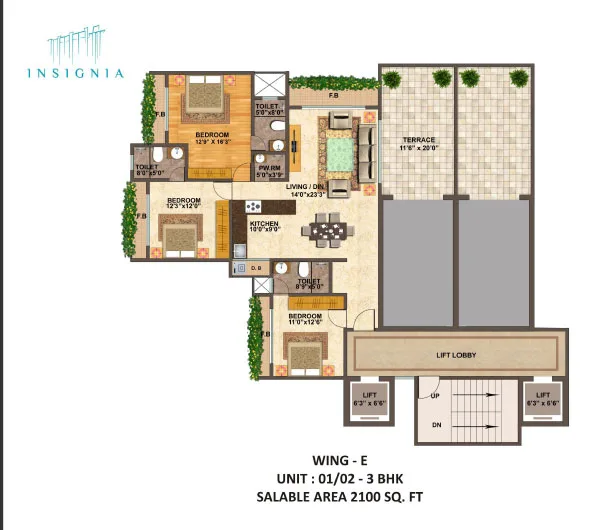 Wing E area 1200