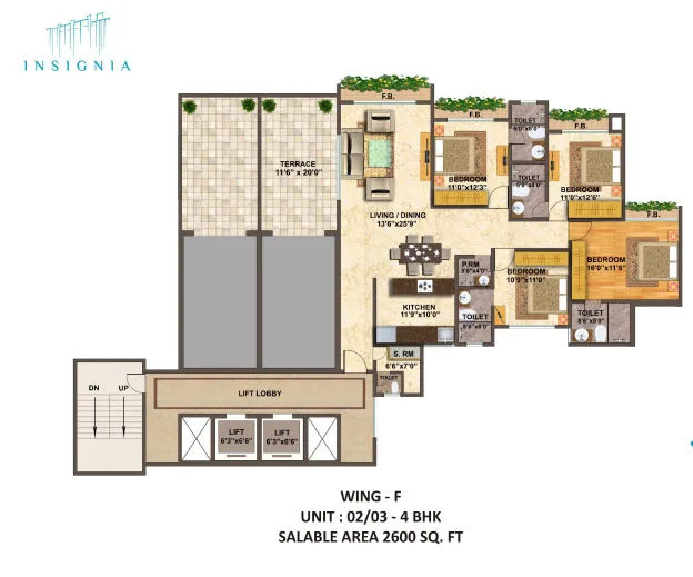 Wing F area 2600
