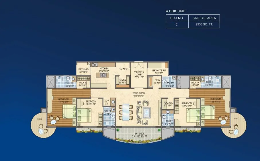 Orion 4BHK Unit Plan