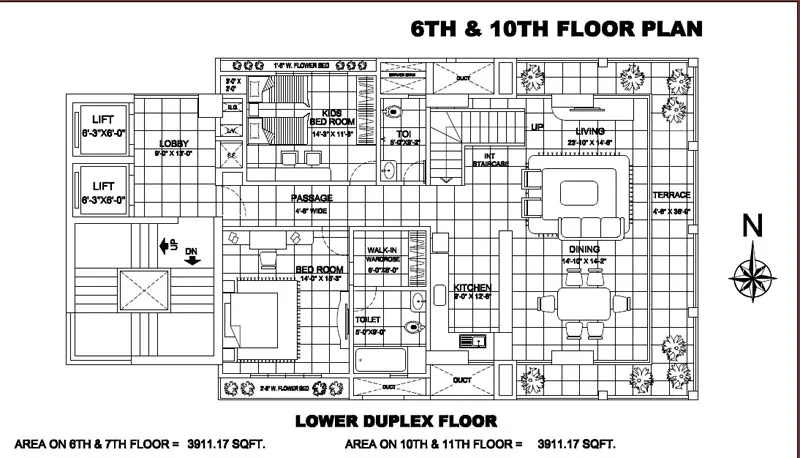 6th and 7th floor Plan