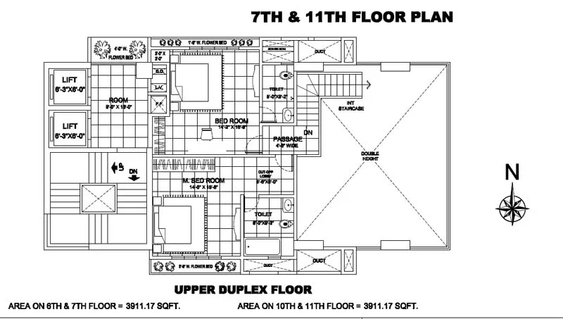 7th and 11th floor Plan
