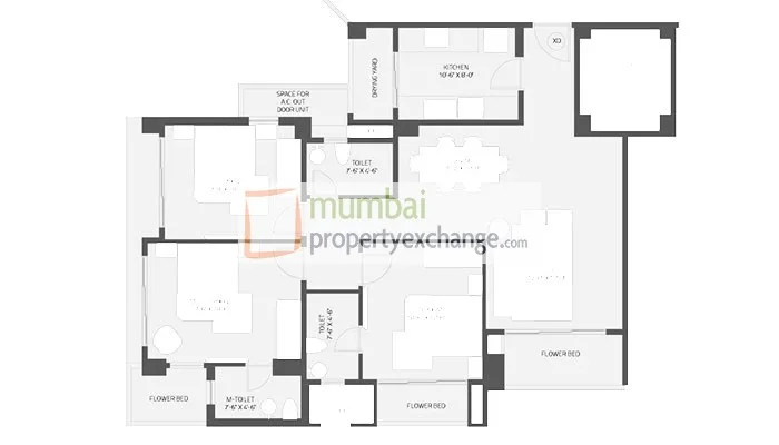 B wing 3bhk