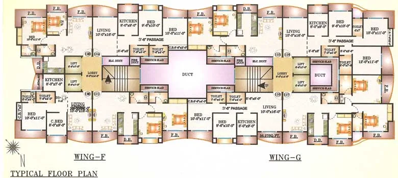 Wing F & G Floor plan
