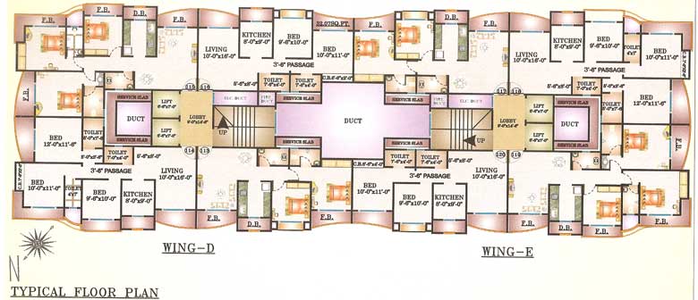 Wing D & E Floor plan
