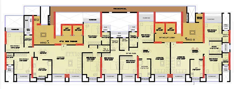 3 BHK and 4 BHK-1st to 5th