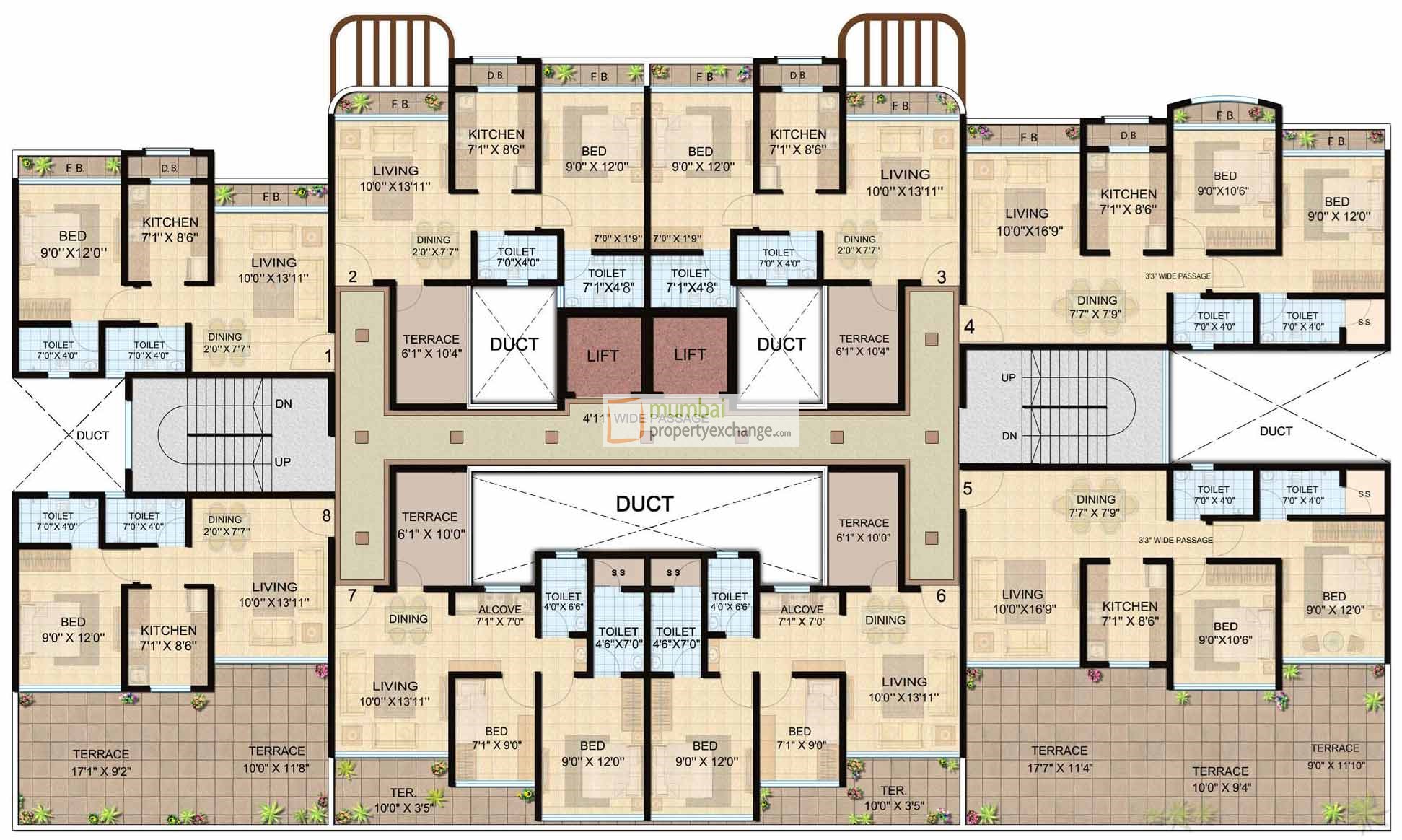 B wing 1st floor plan
