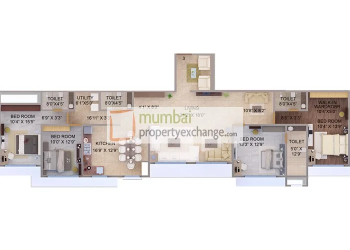 4 BHK Floor Plan