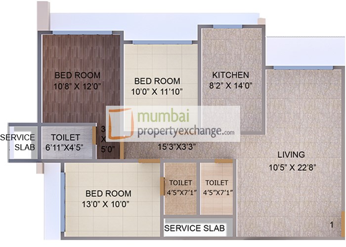 3 BHK Floor Plan