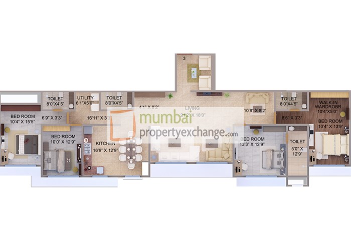 4 BHK Floor Plan