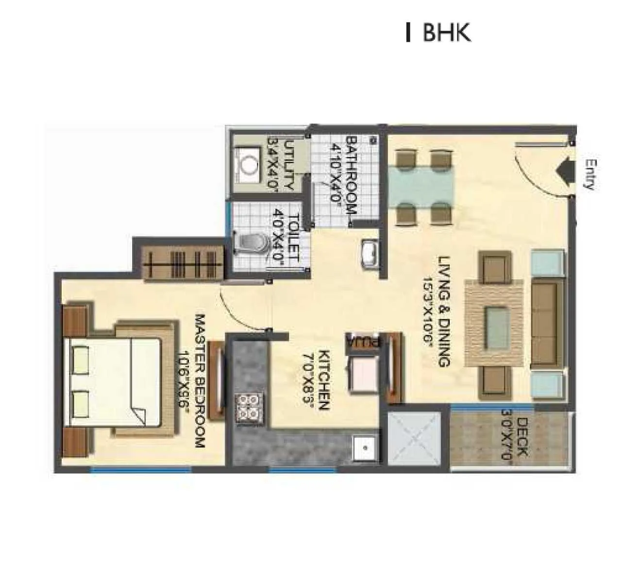 Floor plan 1BHK