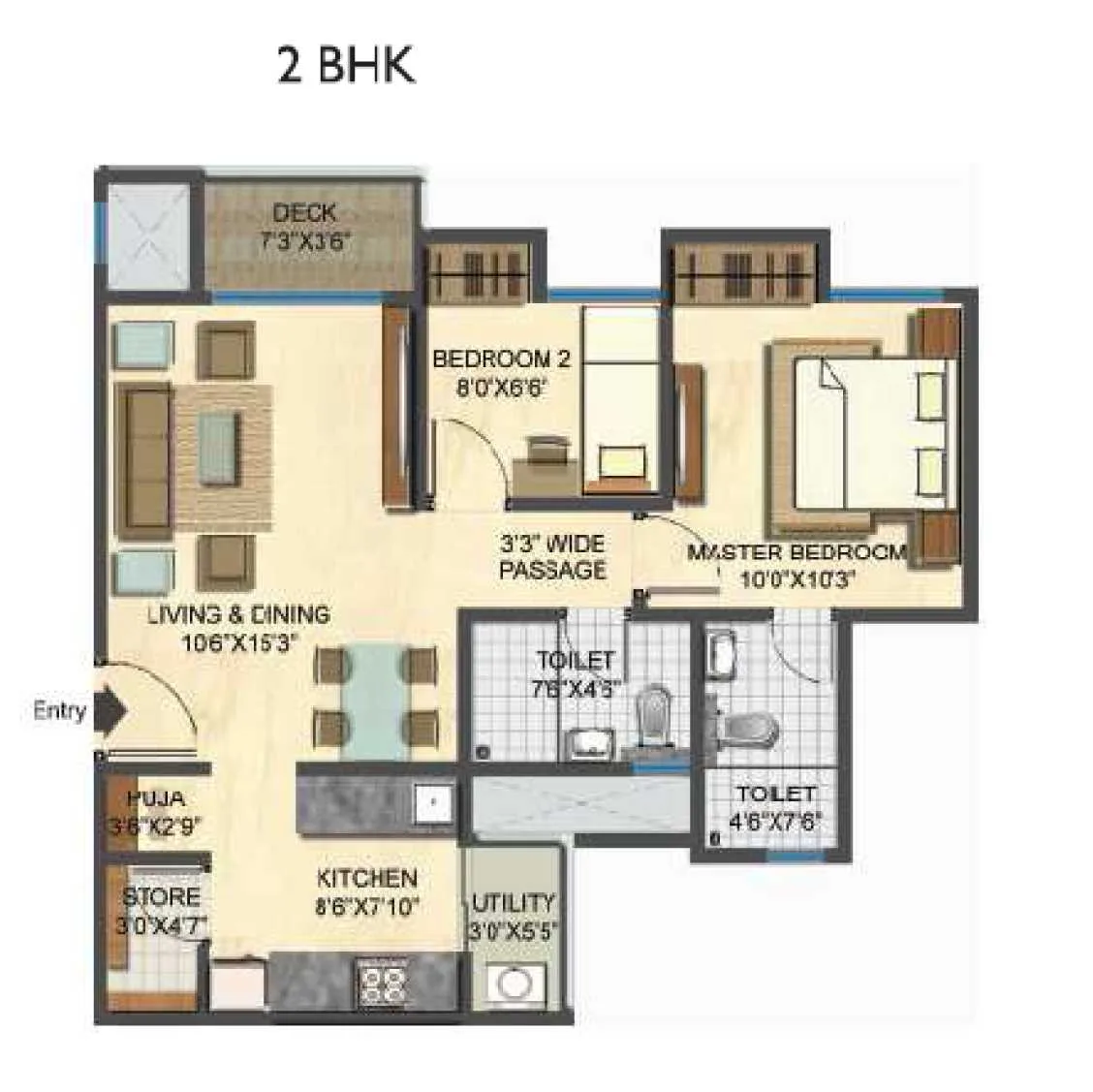 Floor plan 2 BHK
