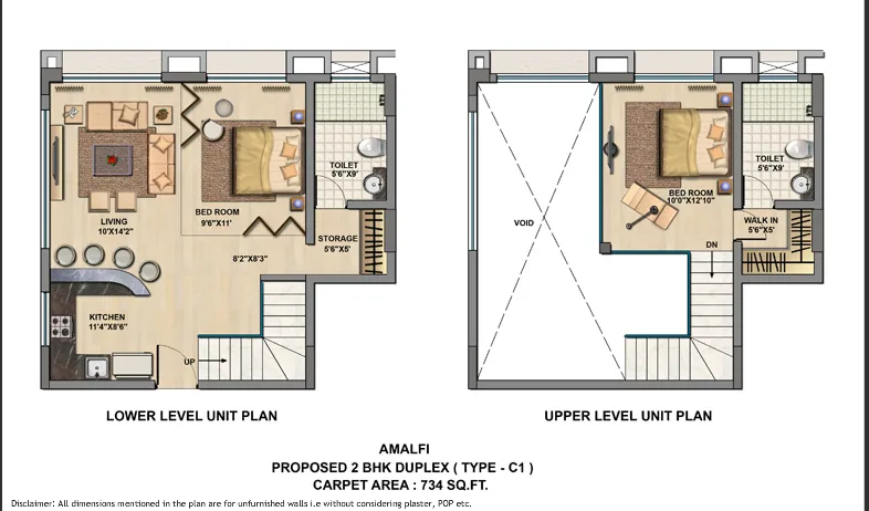 Unit Plan 2 BHK Duplex