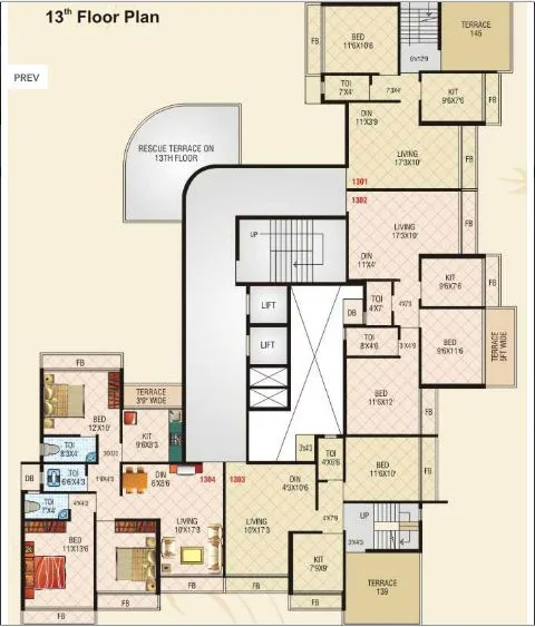 13th Floor Plan