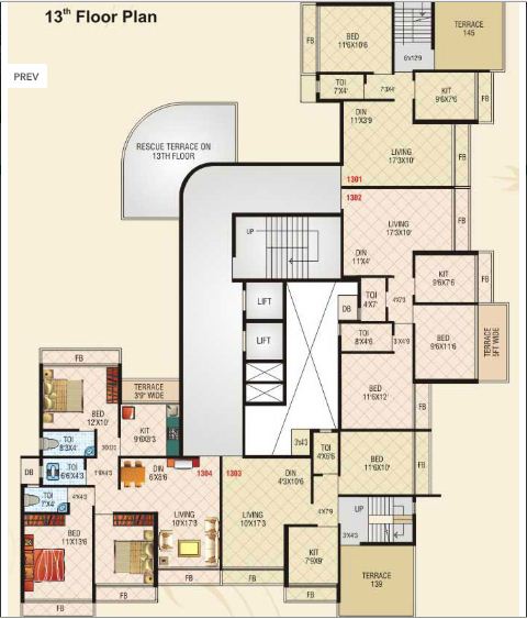 13th Floor Plan