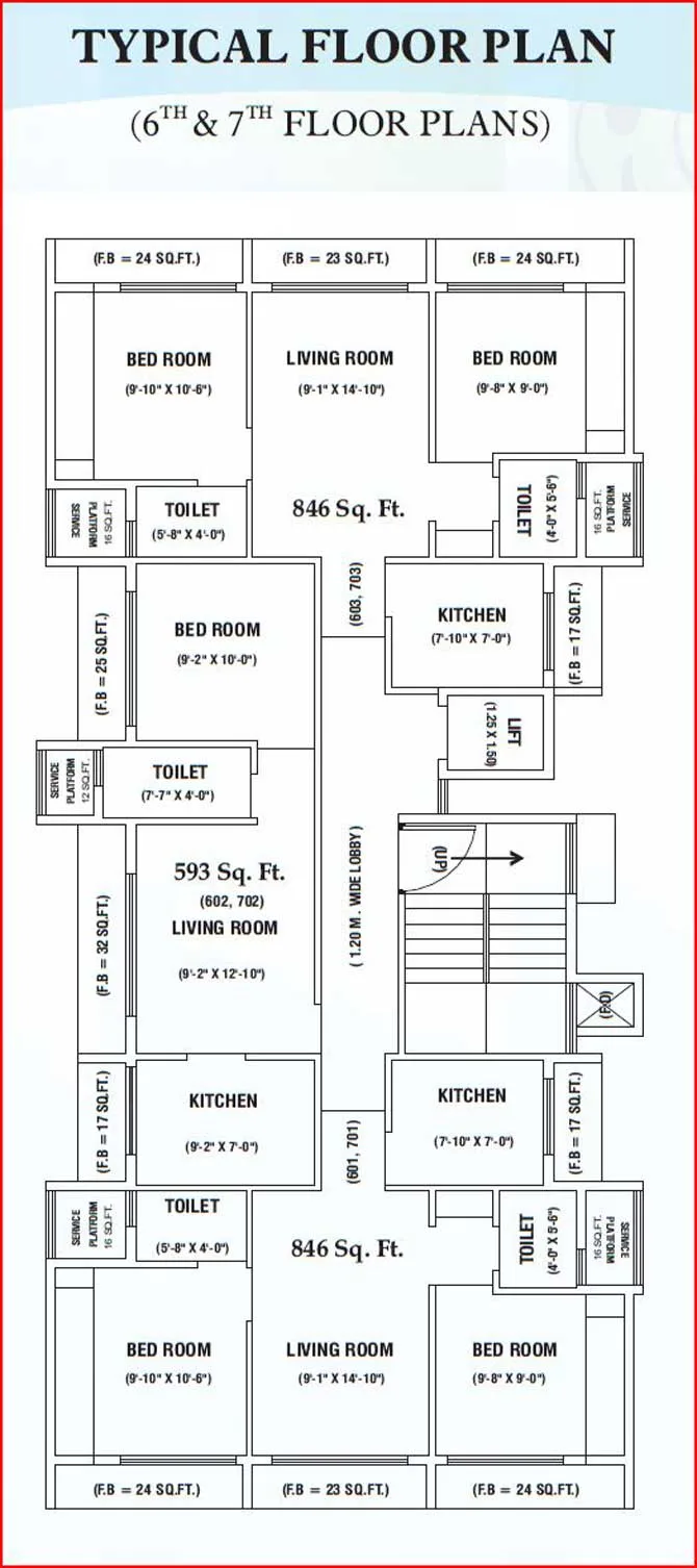 6th and 7th Floor Plan