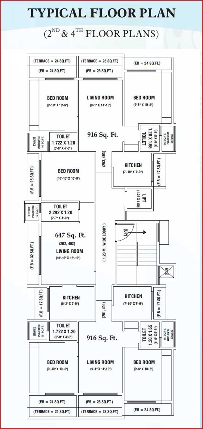 2nd and 4th Floor Plan