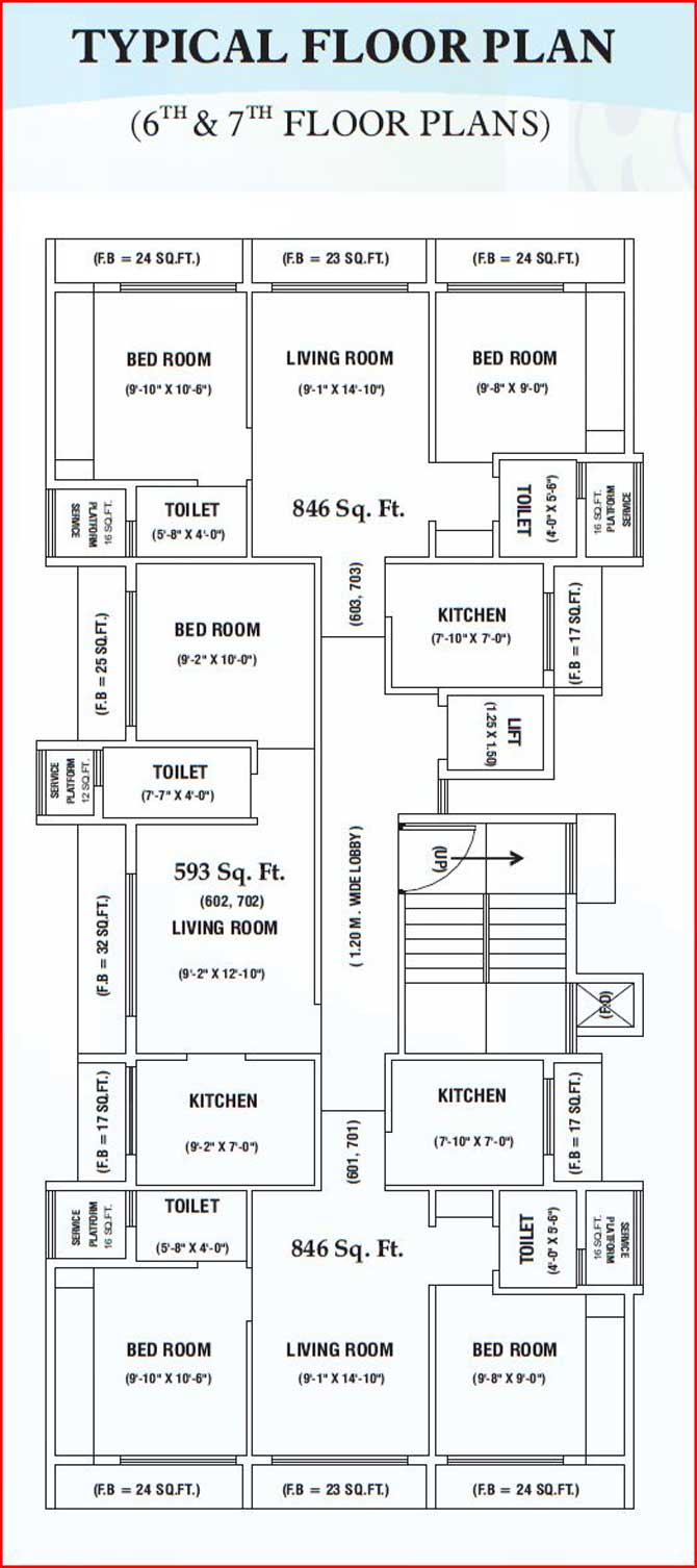 6th and 7th Floor Plan