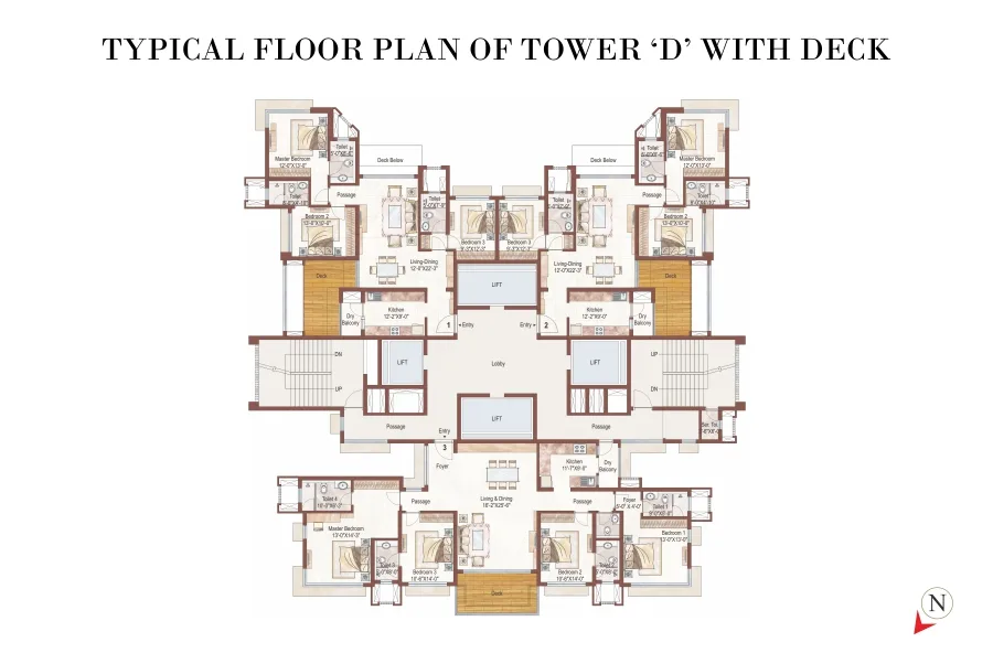 Ashford Royale Typical Floor Plan Wing D With Deck