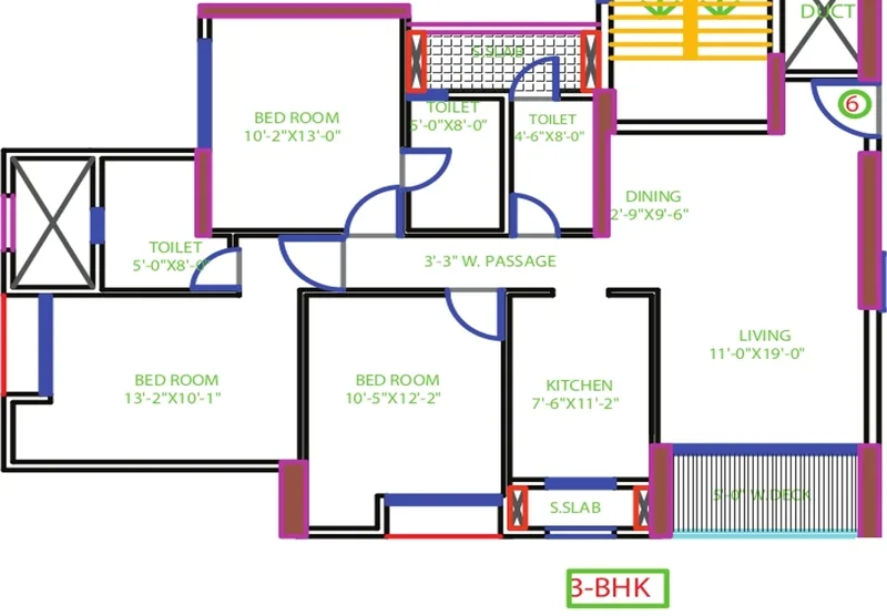 floor plan 3 BHK