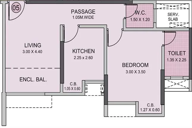 Puranik Hometown 1BHK Plan