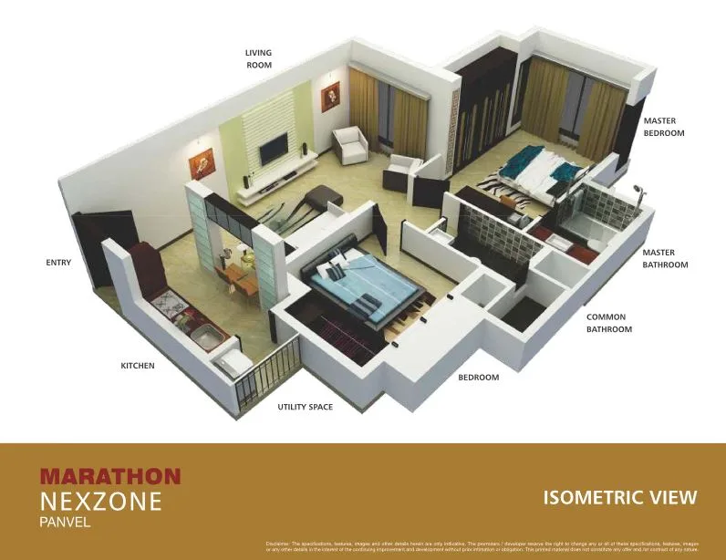 Marathon Nexzone Isometric Image of 2BHK
