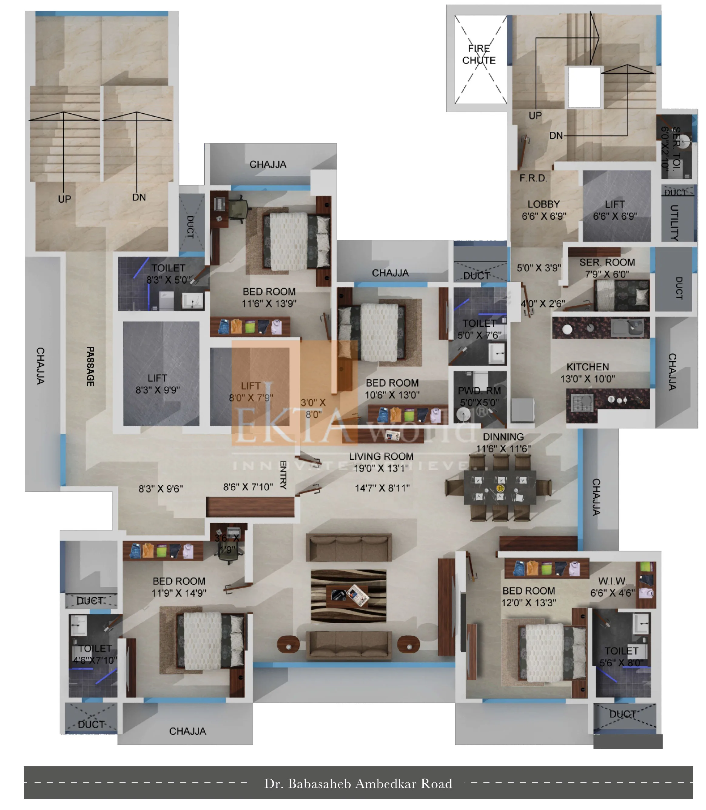 Ekta Invictus Typical floor Plan