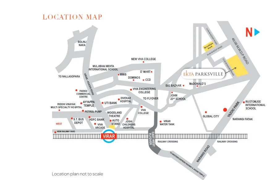 Ekta Parks Ville Location Map