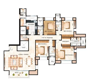 Rodas Enclave 4BHK Plan