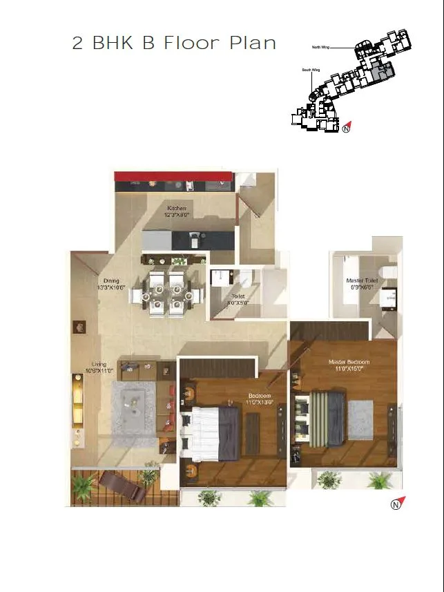 Ajmera Aeon 2BHK Wing B