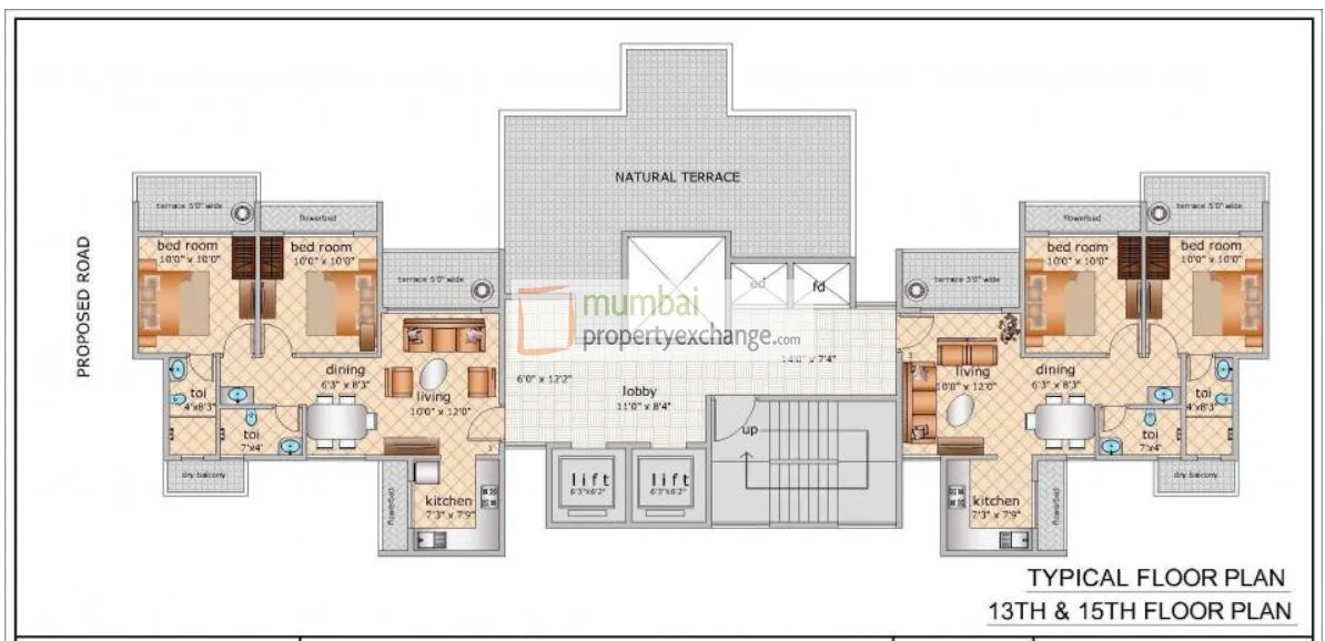13th, 15th Floor Plan