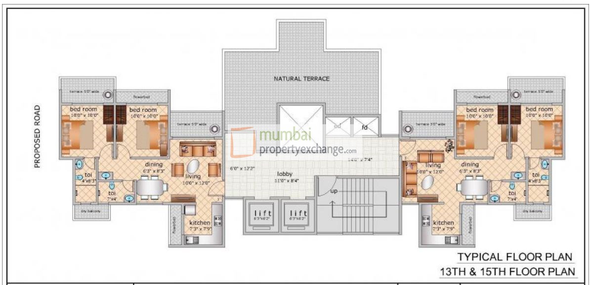 13th, 15th Floor Plan