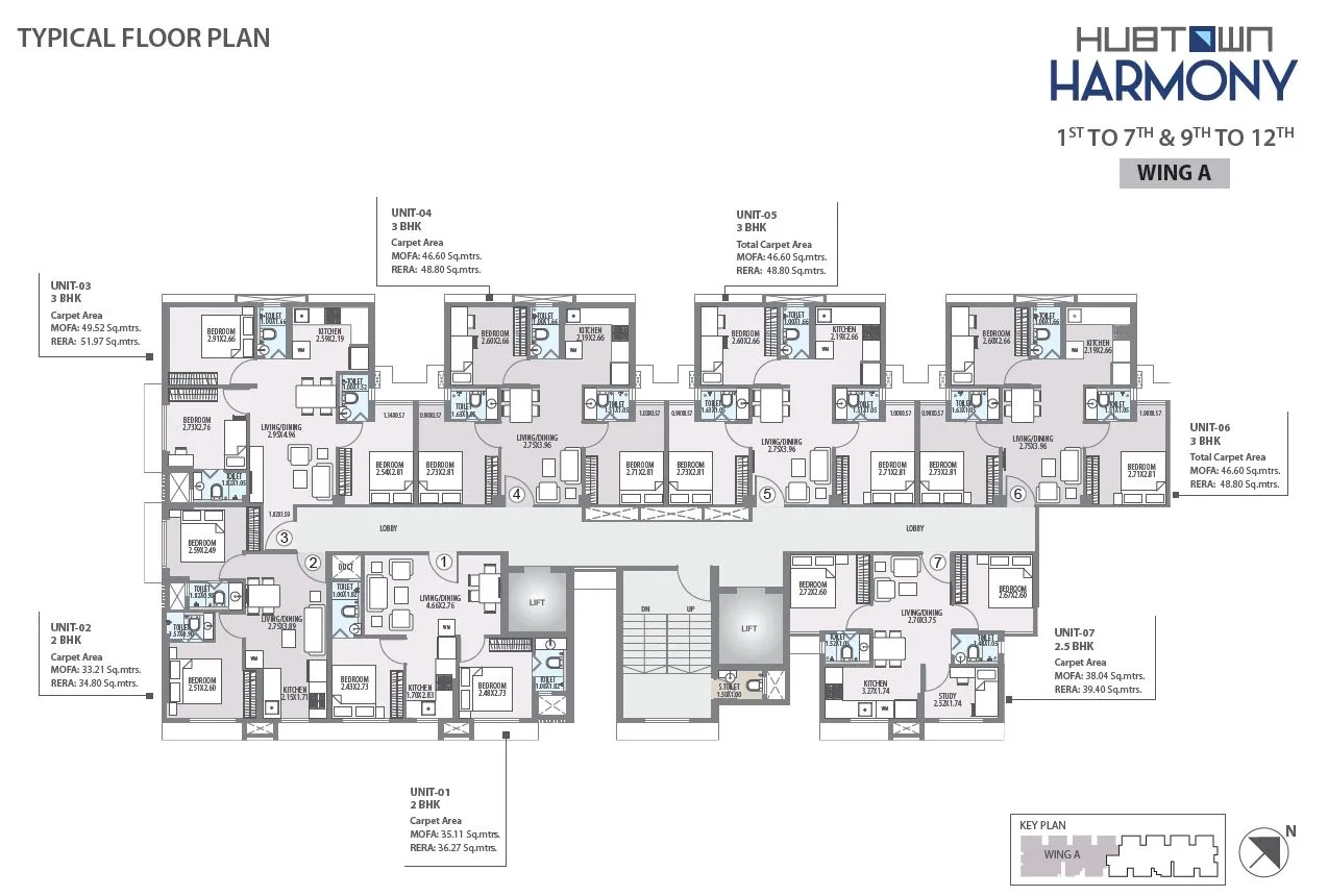Harmony Wing Typical Floor Plan