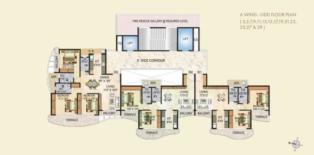 Sai Crystal Wing A Typical Floor Plan-Odd