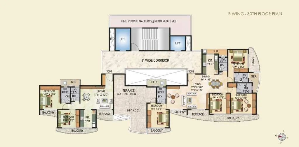 Sai Crystal Wing B 30th Floor Plan