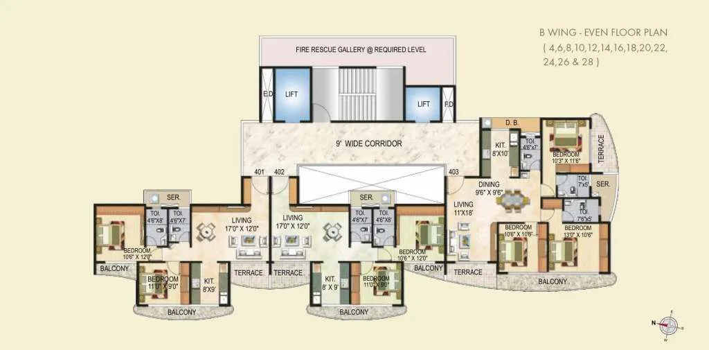 Sai Crystal Wing B Typical Floor Plan-Even