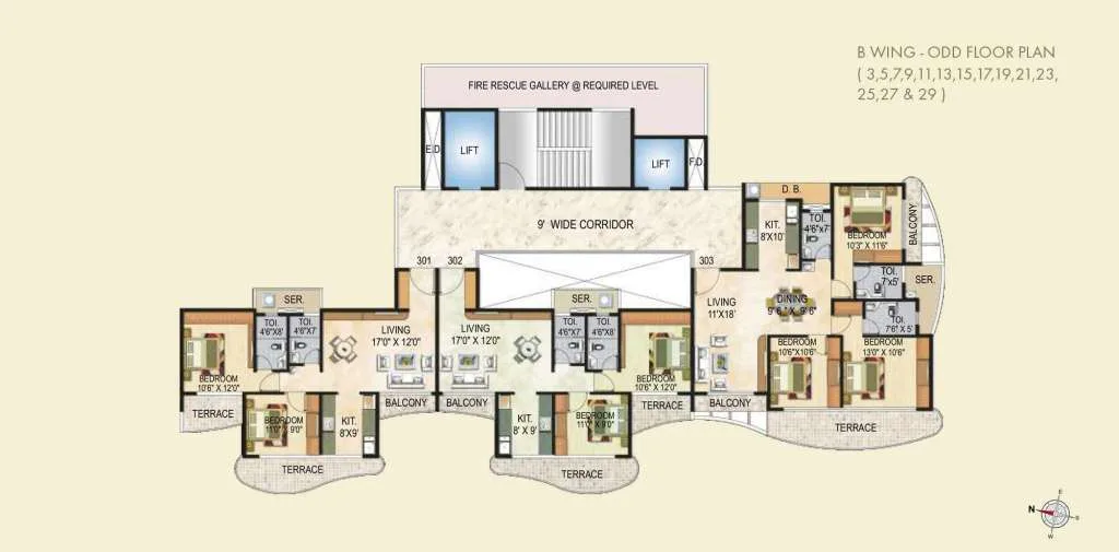 Sai Crystal Wing B Typical Floor Plan-Odd