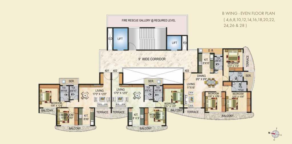 Sai Crystal Wing B Typical Floor Plan-Even