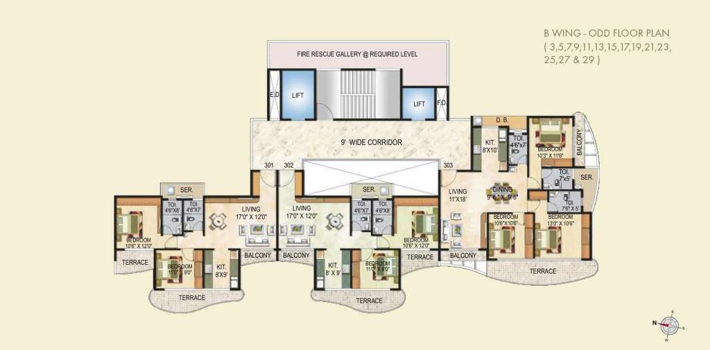 Sai Crystal Wing B Typical Floor Plan-Odd