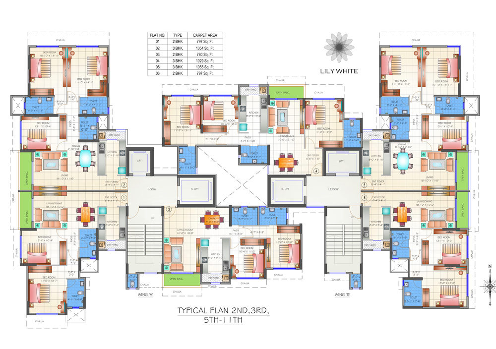 Lily White LTypical Floor Plan