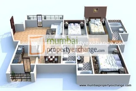 3 BHK Floor Plan