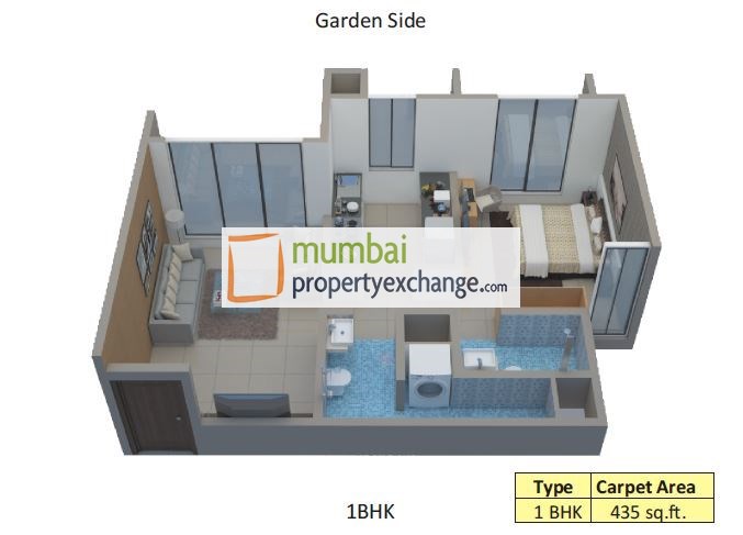 1 BHK Floor Plan