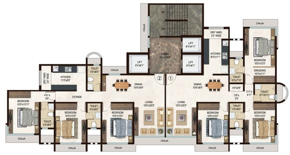 Veena Signature Typical Floor Plan