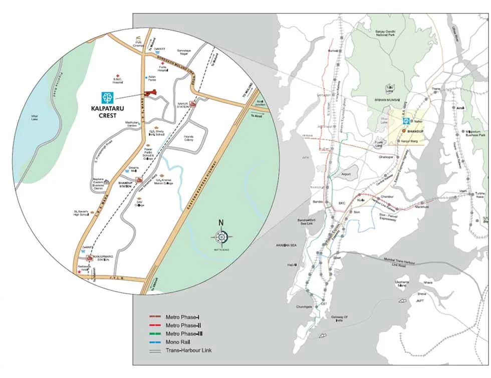 Kalpataru Crest Location Map